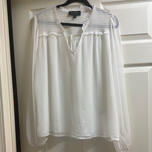 Laundry by Shelli Segal White Women's Blouse, Size Large